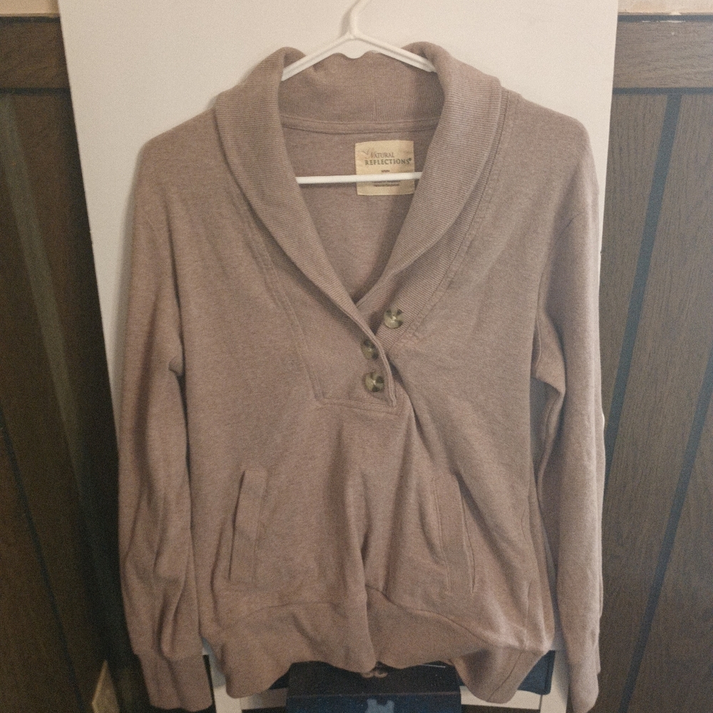 Cute brown 1/2 button sweater